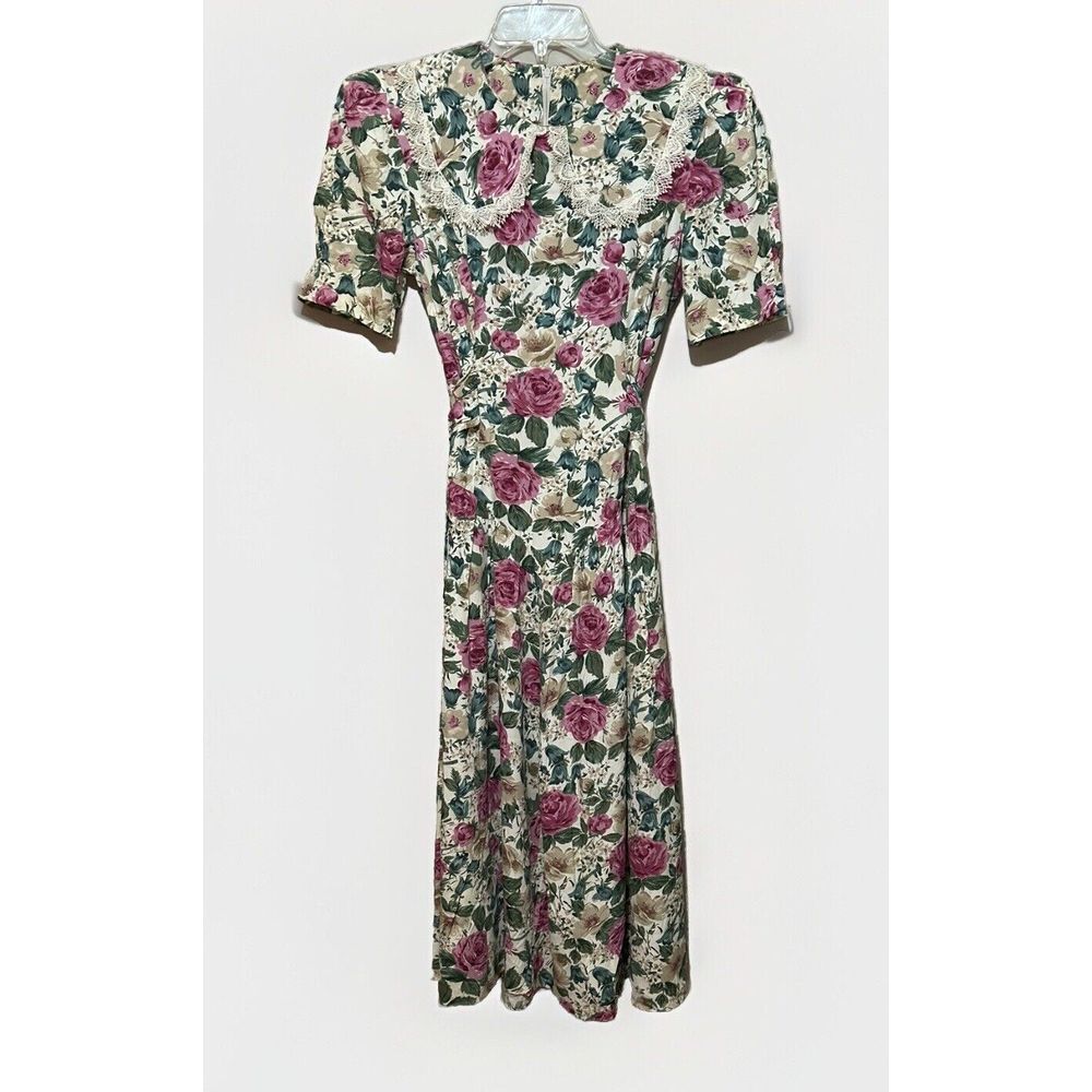 Vintage Cottagecore Betsy's Things Floral Print Short‎ Sleeve Dress Size 5/6 EUC